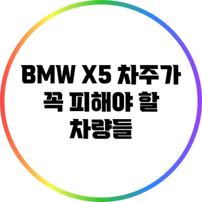 BMW X5 차주가 꼭 피해야 할 차량들