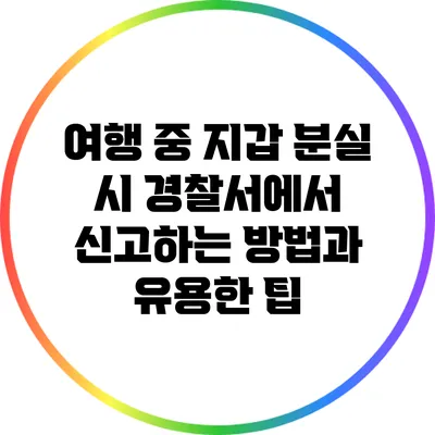 여행 중 지갑 분실 시 경찰서에서 신고하는 방법과 유용한 팁