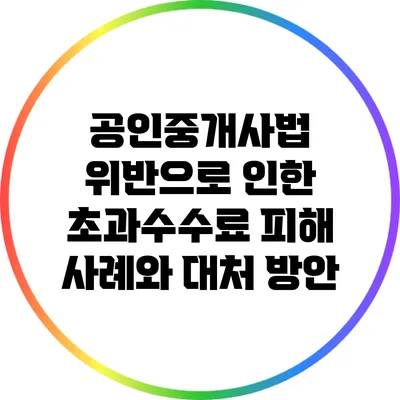 공인중개사법 위반으로 인한 초과수수료 피해: 사례와 대처 방안