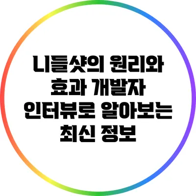 니들샷의 원리와 효과: 개발자 인터뷰로 알아보는 최신 정보