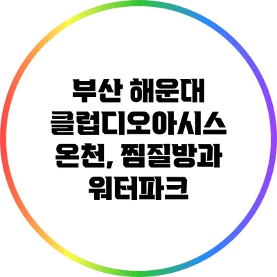 부산 해운대 클럽디오아시스 온천, 찜질방과 워터파크