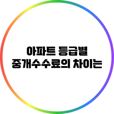 아파트 등급별 중개수수료의 차이는?