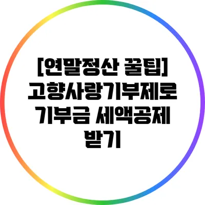 [연말정산 꿀팁] 고향사랑기부제로 기부금 세액공제 받기