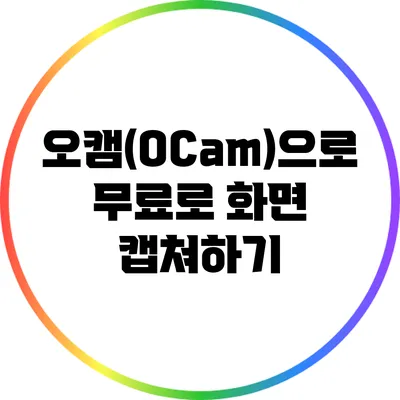 오캠(OCam)으로 무료로 화면 캡쳐하기