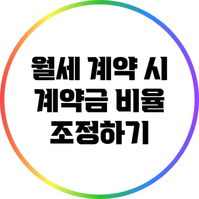 월세 계약 시 계약금 비율 조정하기