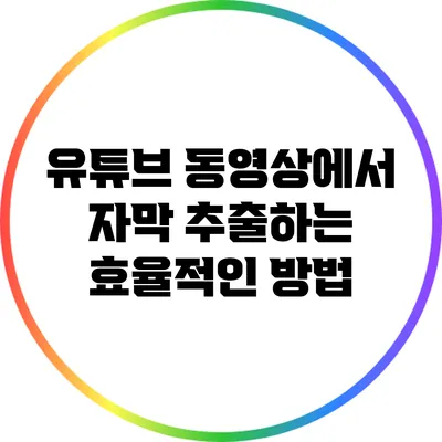 유튜브 동영상에서 자막 추출하는 효율적인 방법