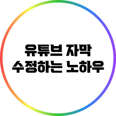 유튜브 자막 수정하는 노하우
