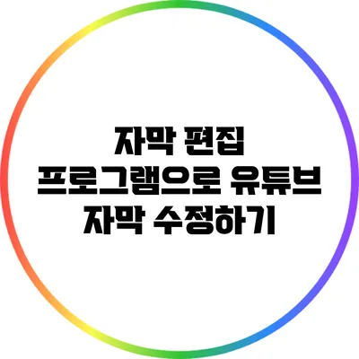 자막 편집 프로그램으로 유튜브 자막 수정하기