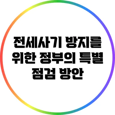 전세사기 방지를 위한 정부의 특별 점검 방안