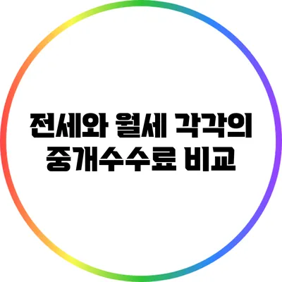 전세와 월세 각각의 중개수수료 비교