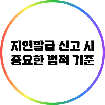 지연발급 신고 시 중요한 법적 기준