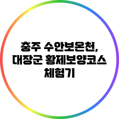 충주 수안보온천, 대장군 황제보양코스 체험기