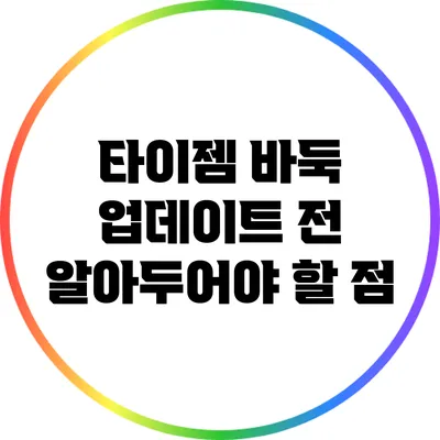 타이젬 바둑 업데이트 전 알아두어야 할 점