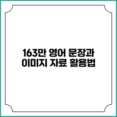 163만 영어 문장과 이미지 자료 활용법