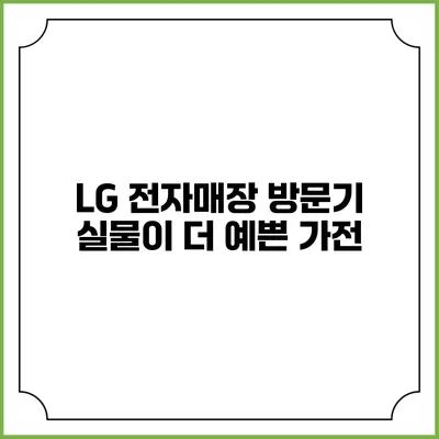 LG 전자매장 방문기 실물이 더 예쁜 가전