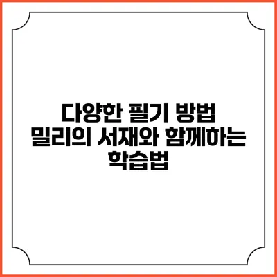 다양한 필기 방법 밀리의 서재와 함께하는 학습법