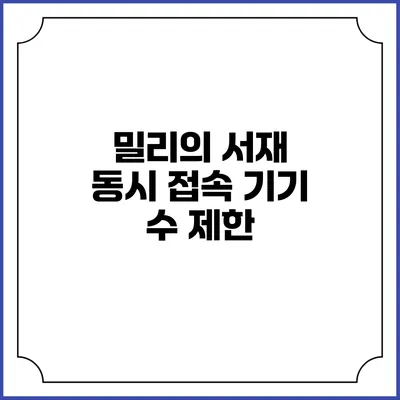 밀리의 서재 동시 접속 기기 수 제한