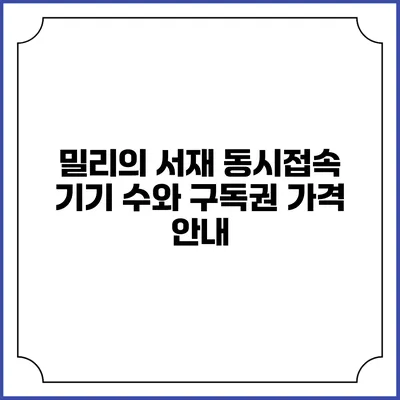 밀리의 서재 동시접속 기기 수와 구독권 가격 안내