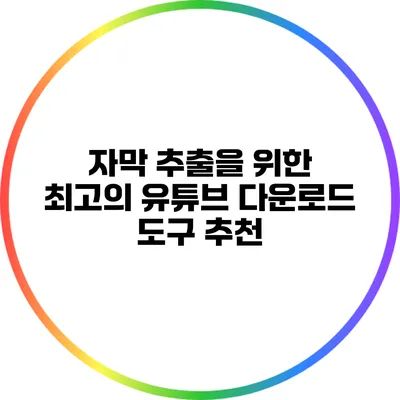 자막 추출을 위한 최고의 유튜브 다운로드 도구 추천