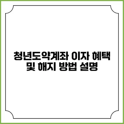청년도약계좌 이자 혜택 및 해지 방법 설명