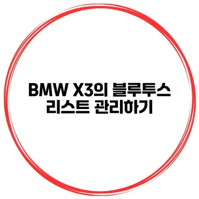 BMW X3의 블루투스 리스트 관리하기