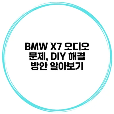 BMW X7 오디오 문제, DIY 해결 방안 알아보기