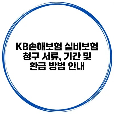 KB손해보험 실비보험 청구 서류, 기간 및 환급 방법 안내