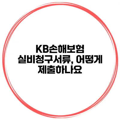 KB손해보험 실비청구서류, 어떻게 제출하나요?