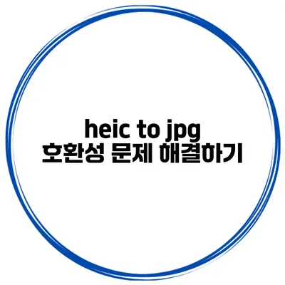 heic to jpg 호환성 문제 해결하기