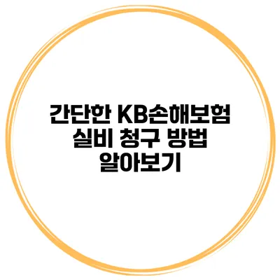 간단한 KB손해보험 실비 청구 방법 알아보기