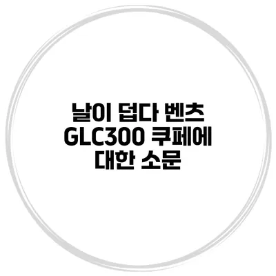날이 덥다 벤츠 GLC300 쿠페에 대한 소문