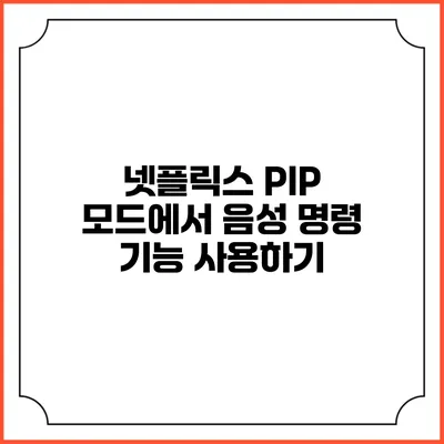 넷플릭스 PIP 모드에서 음성 명령 기능 사용하기