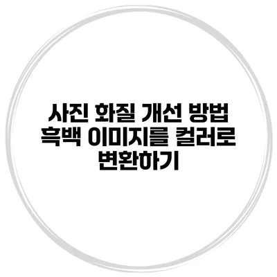 사진 화질 개선 방법 흑백 이미지를 컬러로 변환하기