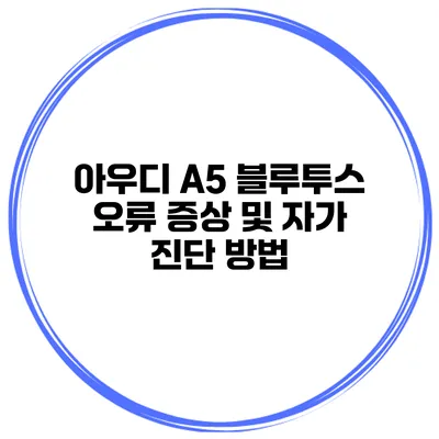 아우디 A5 블루투스 오류 증상 및 자가 진단 방법