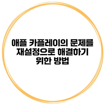 애플 카플레이의 문제를 재설정으로 해결하기 위한 방법