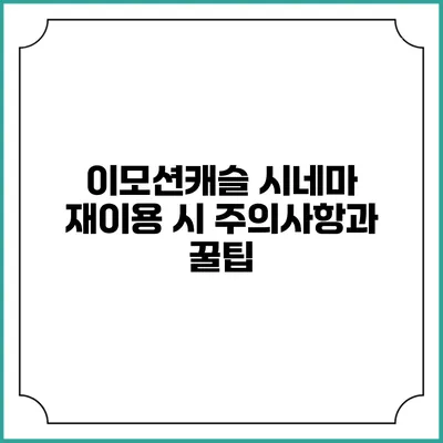 이모션캐슬 시네마 재이용 시 주의사항과 꿀팁