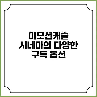 이모션캐슬 시네마의 다양한 구독 옵션