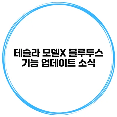 테슬라 모델X 블루투스 기능 업데이트 소식